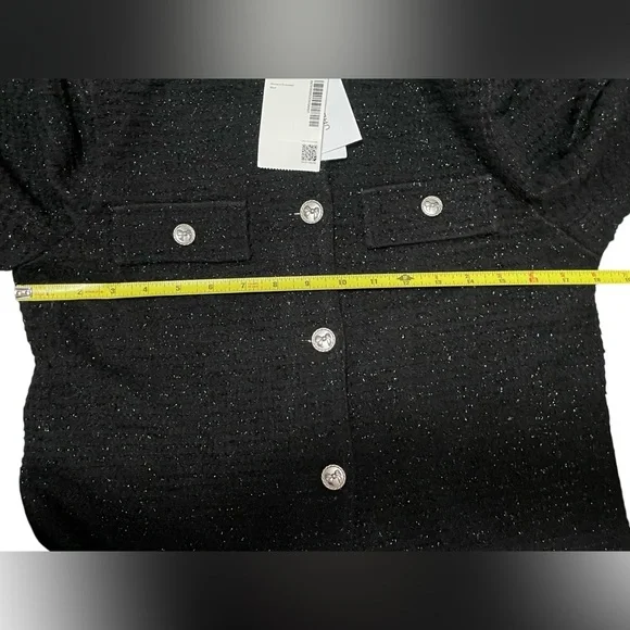 Urban Revivo Women’s Tweed Business Casual Jacket Medium Bow Buttons - Picture 10 of 12